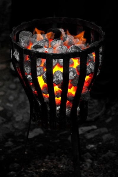 warm fire outside