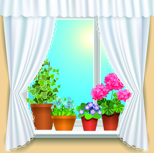 warm windows design vector art