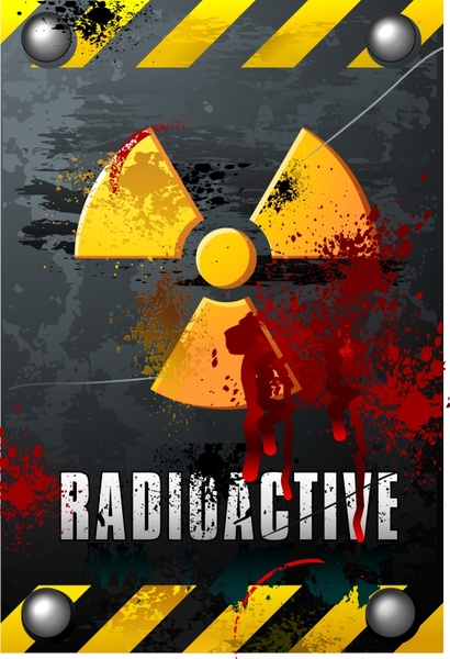 radiation warning template bloody grunge design