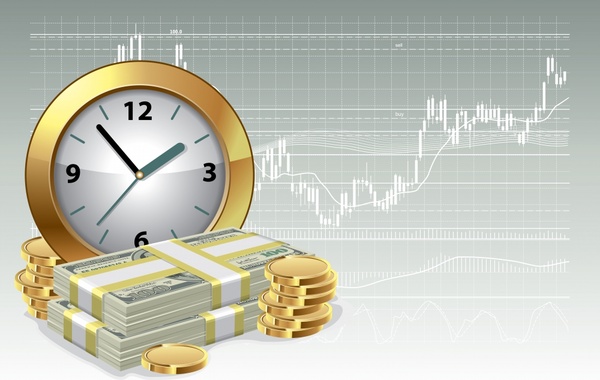 time manage concept background modern 3d clock money