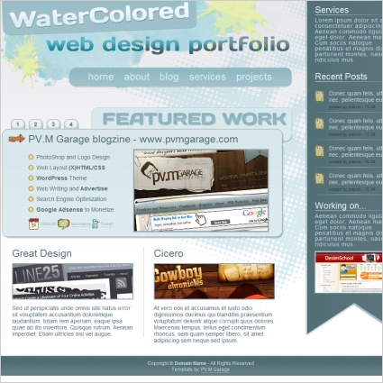 Water Colored Portfolio Template