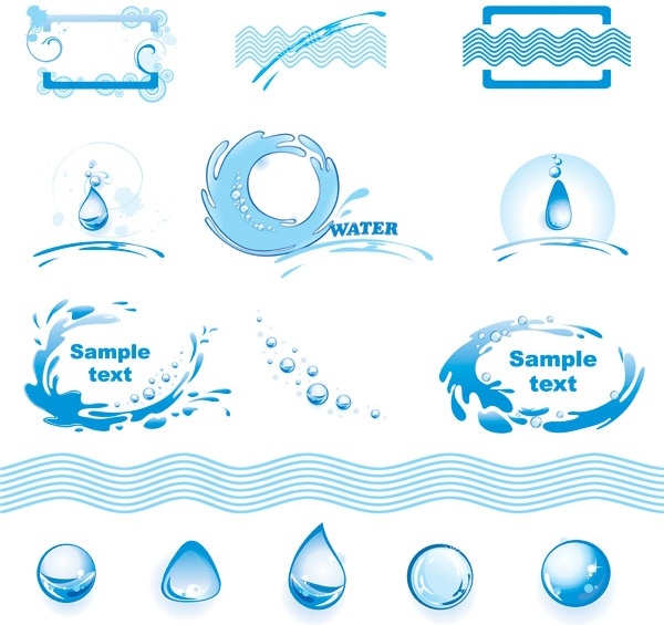 water theme logo graphics vector 