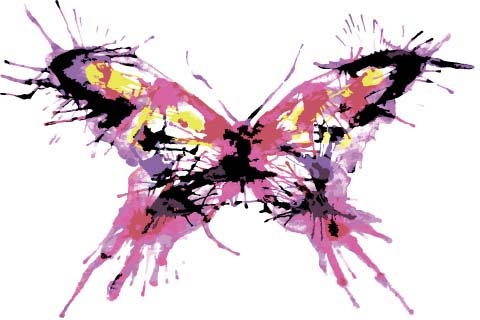 Watercolor butterflies design background vector Free ...