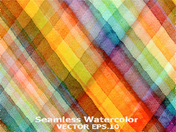 watercolor checkered pattern seamless vector