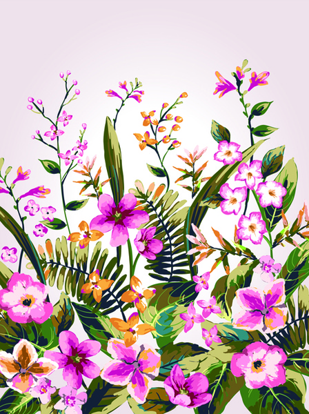 watercolor flowers vector