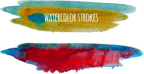 watercolor strokes vector brushes set 