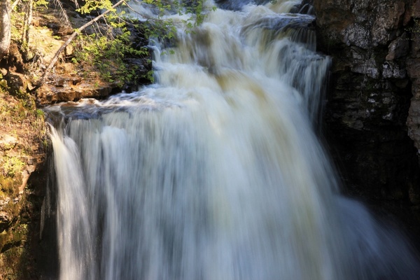 waterfalls roaring at pictured rocks national lakeshore michigan 