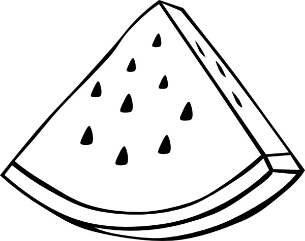 Watermelon Melon Outline clip art 