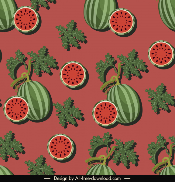 watermelon pattern flat classical repeating design