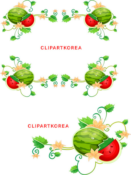 watermelon vine border vector