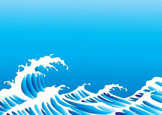 wavy sea background motion design blue white decor