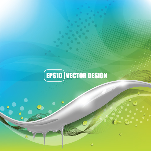 wave with water drop background vector