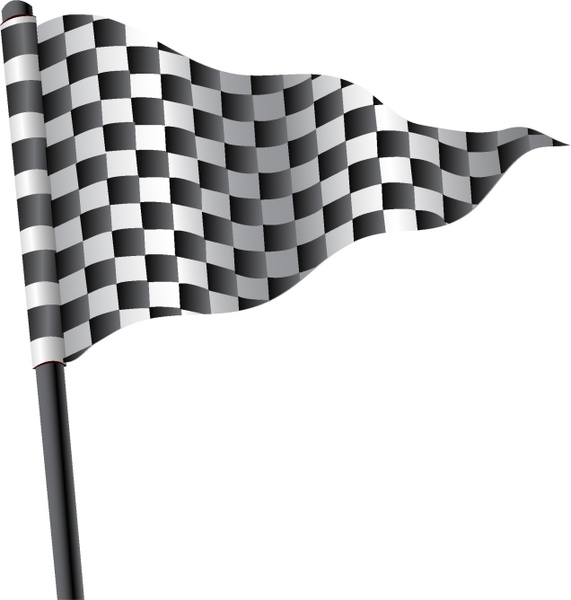 Waving triangular checkered flag