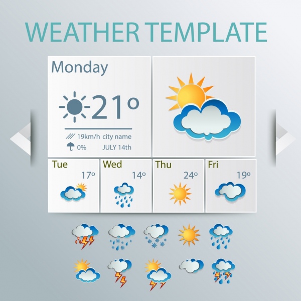 Weather Forecast Template Modern Digital Design Free Vector In Adobe Illustrator Ai Ai Format Encapsulated Postscript Eps Eps Format Format For Free Download 3 46mb