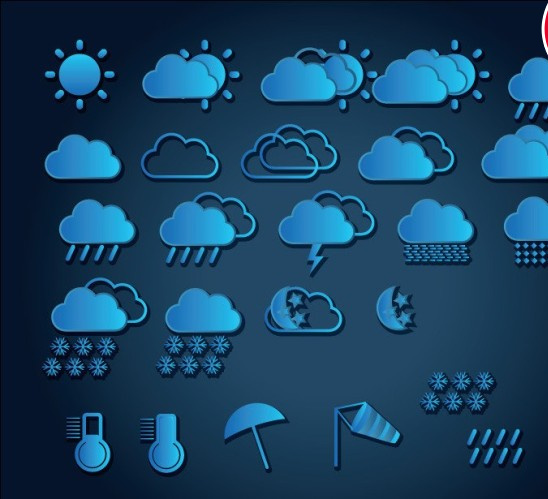 weather icon blue vectors