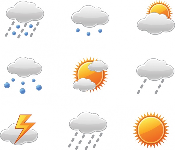 weather forecast design elements bright modern symbols sketch