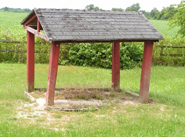 weathered sandbox shack