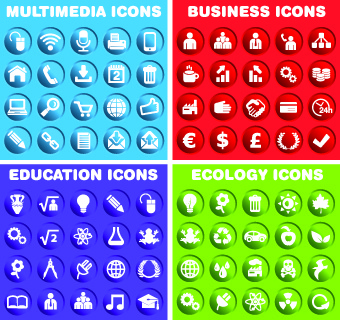 web common icons vector set