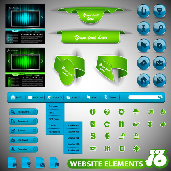web design elements collection vector 