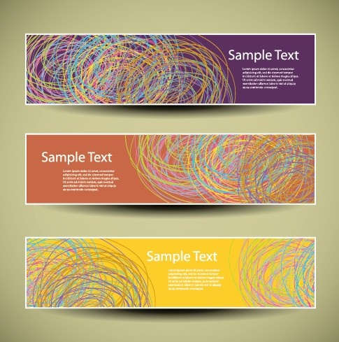 web header abstract banner vector set