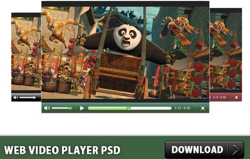 Web Video Player PSD