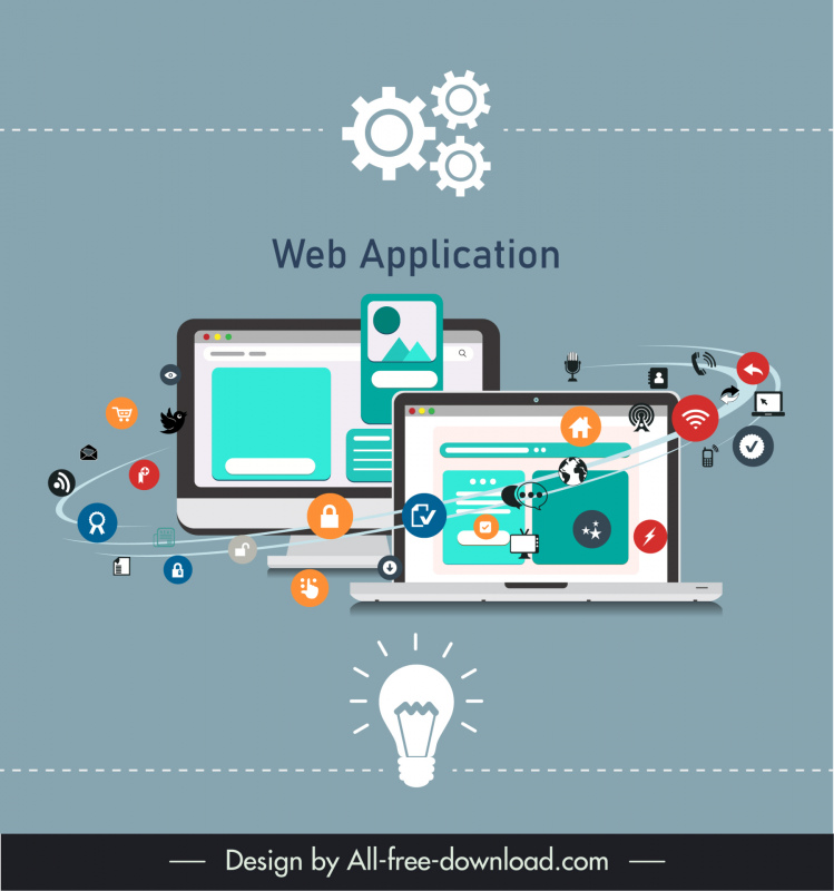  website application banner template dynamic laptops ui icons sketch