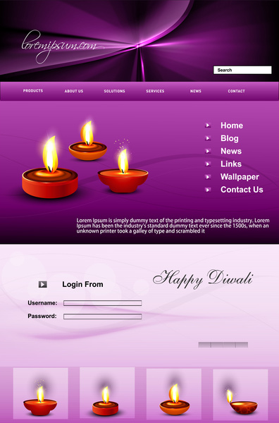 website beautiful stylish happy diwali template colorful festival background vector