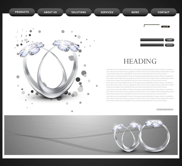 website template presentation diamond ring vector design