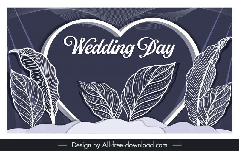 wedding backdrop template classic handdrawn leaves
