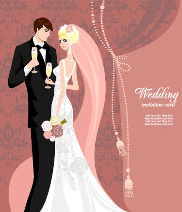 wedding card background vector