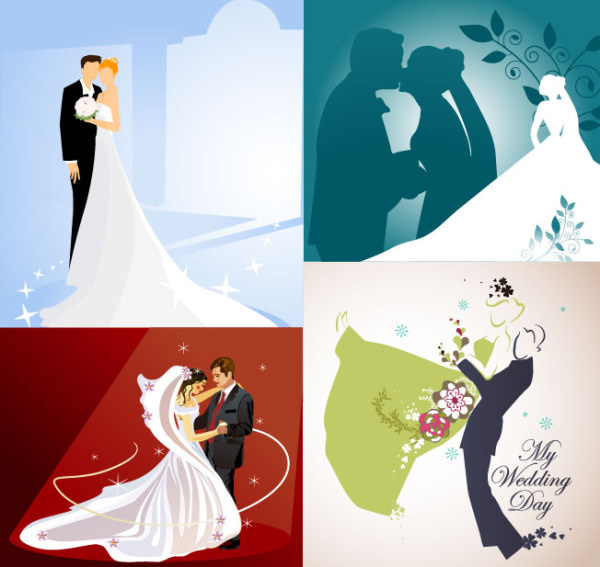 wedding illustration style vector 