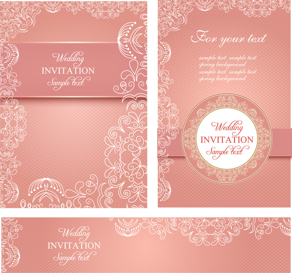 Wedding invitation card templates Vectors graphic art designs in