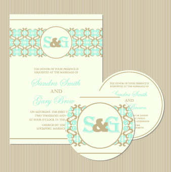 wedding invitation with dvd kit design vector