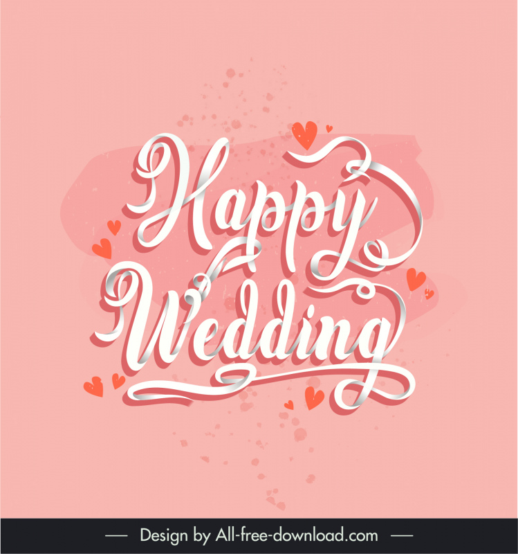 wedding quotes banner template elegant calligraphy hearts decor 