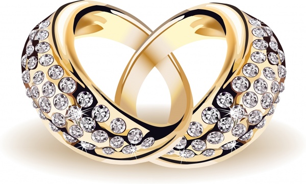 wedding rings icon sparkling diamond decor luxury 3d
