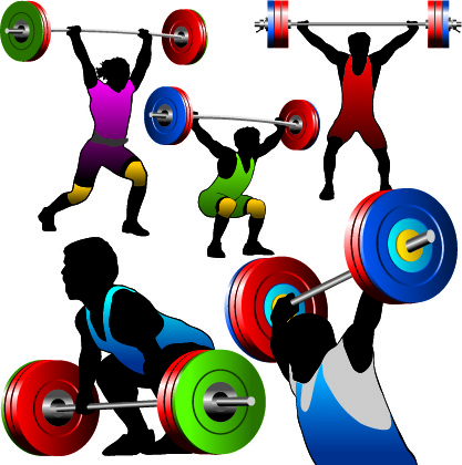 weightlifting silhouettes vector