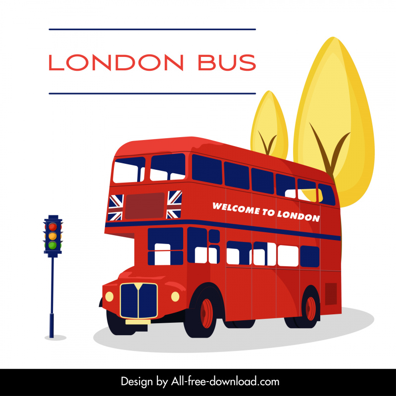 welcome to london advertising poster bus road traffic light sketch