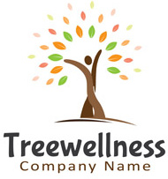 wellness with tree logo vector