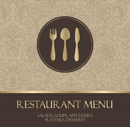 menu cover template elegant classic brown design