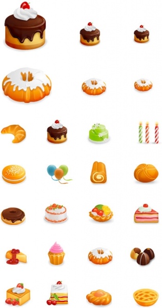 westernstyle cakes beautiful icon vector