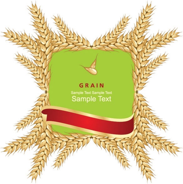 wheat and label 01 vector 