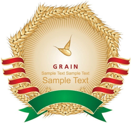 wheat and labels 02 vector