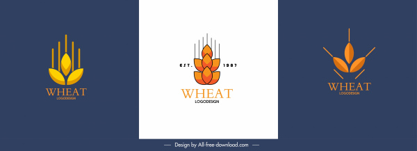 wheat logotypes flat classic shapes sketch