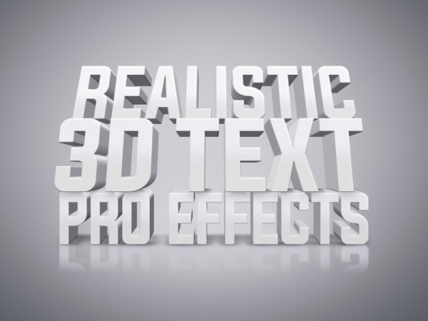 white 3d text effect 