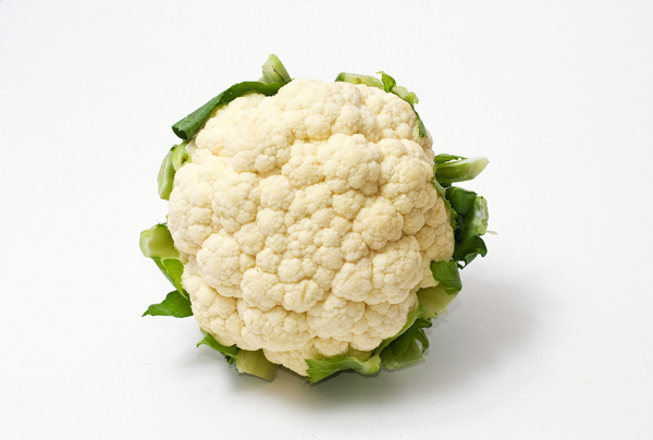 white cauliflower with green leaves