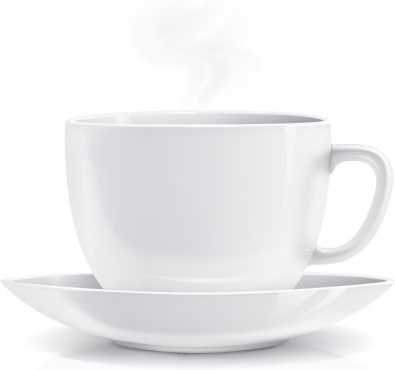 white coffee cup realistic vector