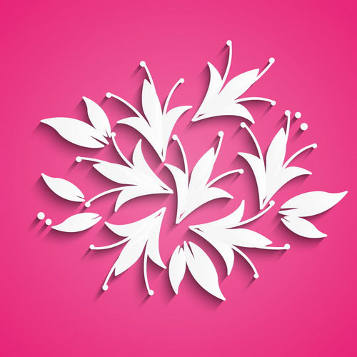 white flowers vector background