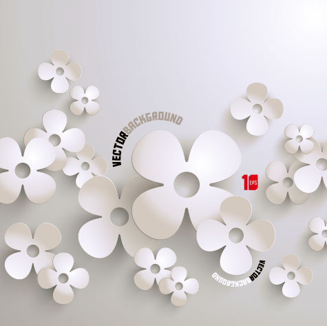 white flowers vector graphics