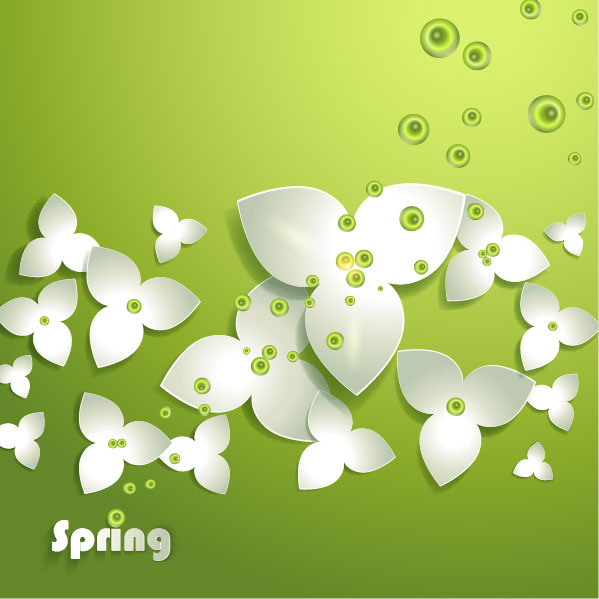 white flowers with green background
