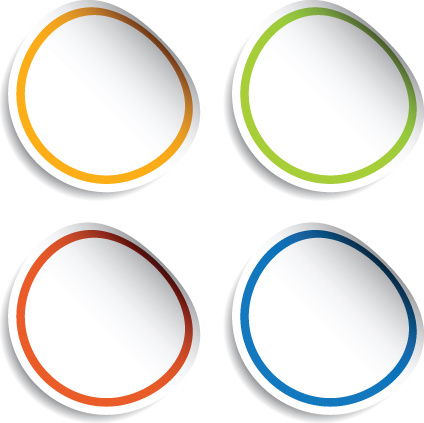 white frames stickers design vector